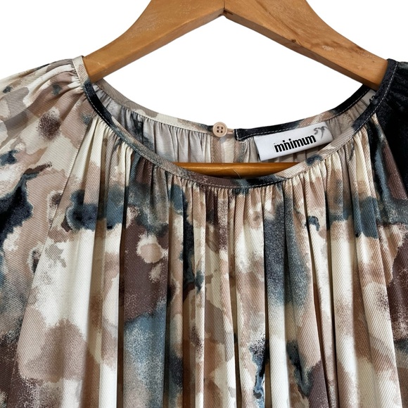 NWT Minimum Yolas midi dress, short sleeves a-line skirt & elastic waist size XL - Picture 10 of 16